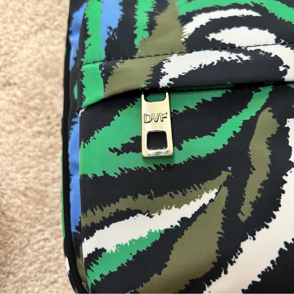 Diane Von Furstenberg Green Blue Black Patterned Crossbody Bag - Picture 7 of 15